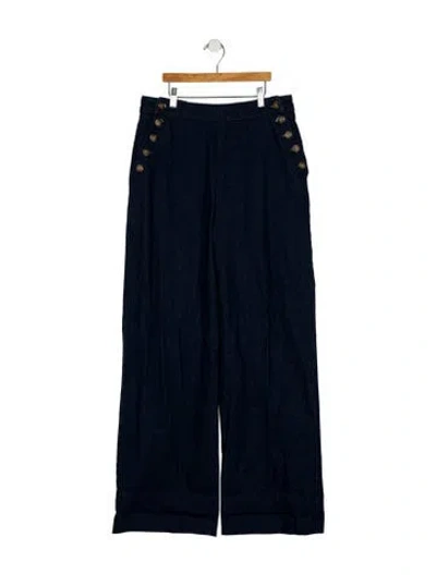 Pre-owned Sézane High-rise Wide Leg Jeans In Blue