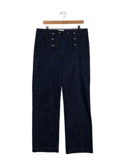 Pre-owned Sézane High-rise Wide Leg Jeans In Blue