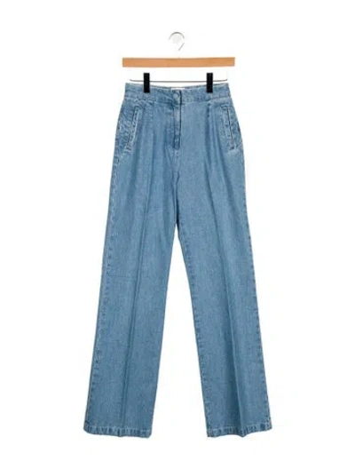 Pre-owned Sézane High-rise Wide Leg Jeans In Blue