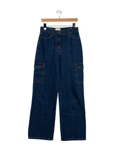 Pre-owned Sézane High-rise Wide Leg Jeans In Blue