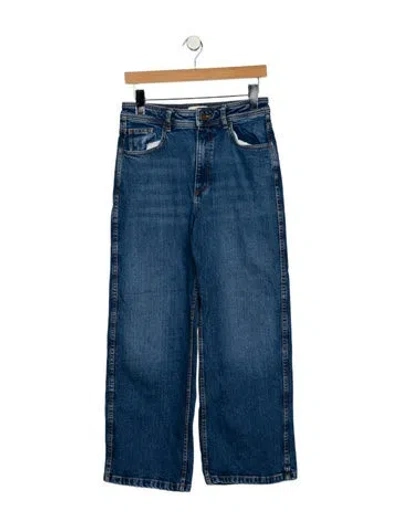 Pre-owned Sézane High-rise Wide Leg Jeans In Blue