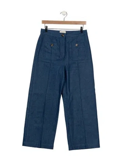 Pre-owned Sézane High-rise Wide Leg Jeans In Blue