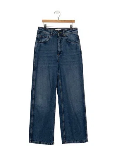 Pre-owned Sézane High-rise Wide Leg Jeans In Blue