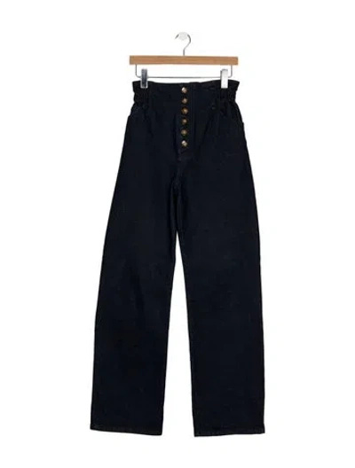 Pre-owned Sézane High-rise Wide Leg Jeans In Blue