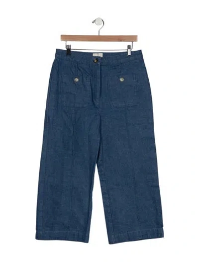 Pre-owned Sézane High-rise Wide Leg Jeans In Blue