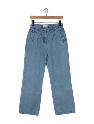 Pre-owned Sézane High-rise Wide Leg Jeans In Blue