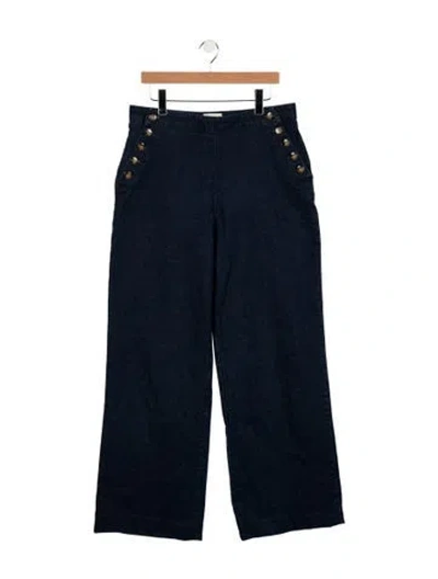 Pre-owned Sézane High-rise Wide Leg Jeans In Blue