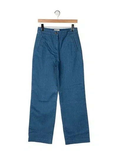 Pre-owned Sézane High-rise Wide Leg Jeans In Blue