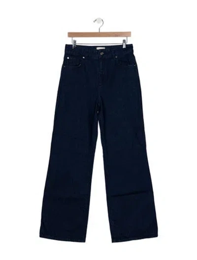 Pre-owned Sézane High-rise Wide Leg Jeans In Blue