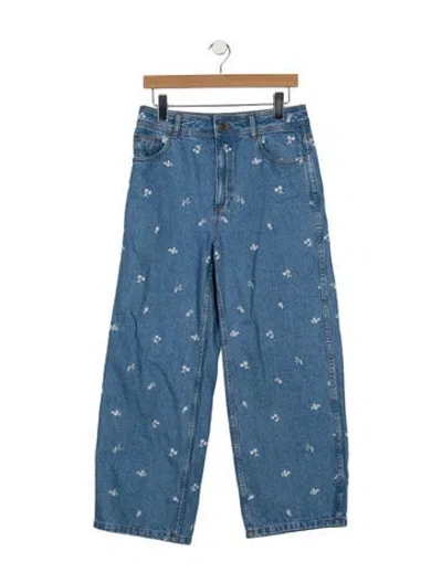 Pre-owned Sézane High-rise Wide Leg Jeans In Blue