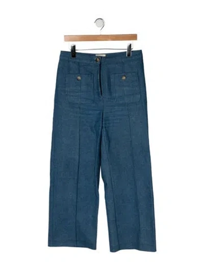 Pre-owned Sézane High-rise Wide Leg Jeans In Blue