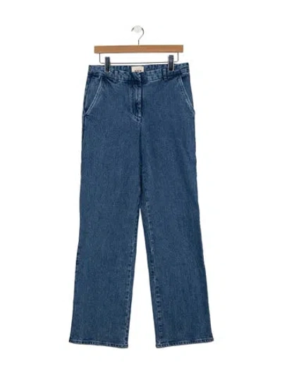 Pre-owned Sézane High-rise Wide Leg Jeans In Blue