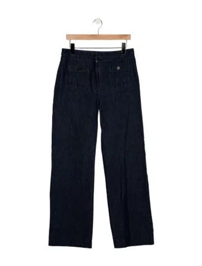 Pre-owned Sézane High-rise Wide Leg Jeans In Blue