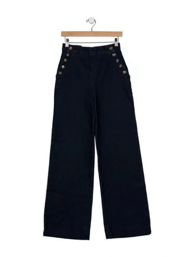 Pre-owned Sézane High-rise Wide Leg Jeans In Blue