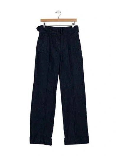 Pre-owned Sézane High-rise Wide Leg Jeans In Blue