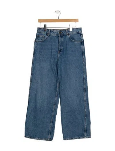 Pre-owned Sézane High-rise Wide Leg Jeans In Blue