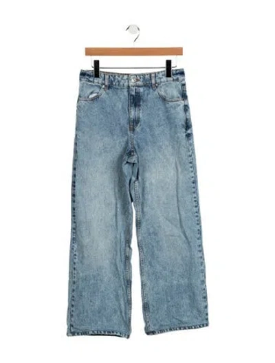 Pre-owned Sézane High-rise Wide Leg Jeans In Blue