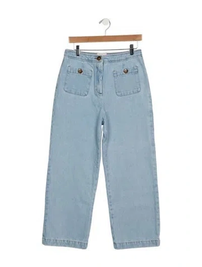 Pre-owned Sézane High-rise Wide Leg Jeans In Blue