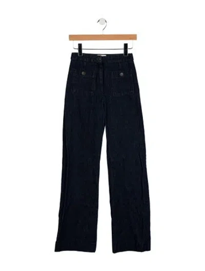 Pre-owned Sézane High-rise Wide Leg Jeans In Blue