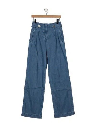 Pre-owned Sézane High-rise Wide Leg Jeans In Blue