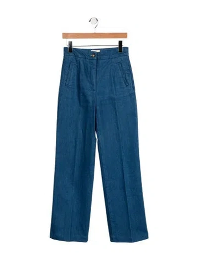 Pre-owned Sézane High-rise Wide Leg Jeans In Blue