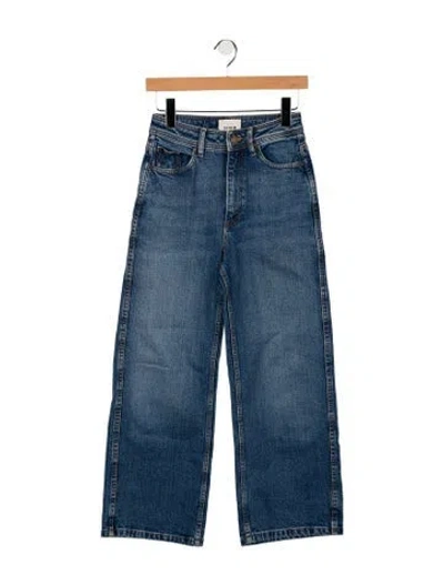 Pre-owned Sézane High-rise Wide Leg Jeans In Blue