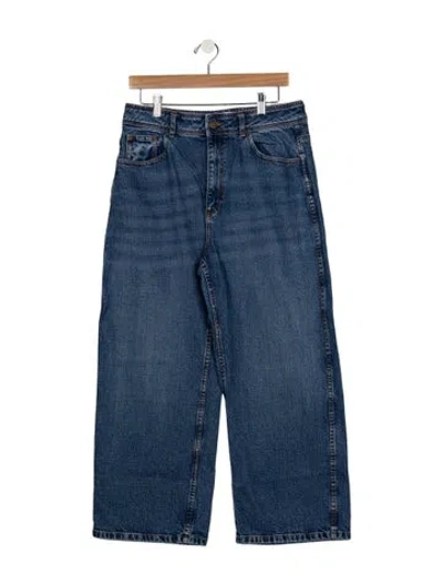Pre-owned Sézane High-rise Wide Leg Jeans In Blue