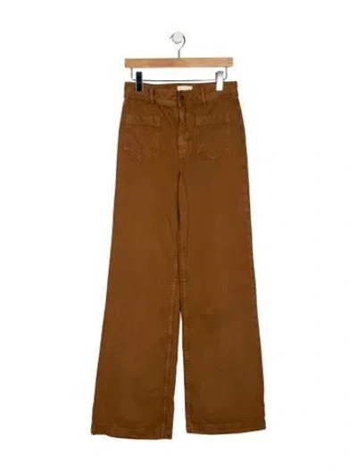 Pre-owned Sézane High-rise Wide Leg Jeans In Brown