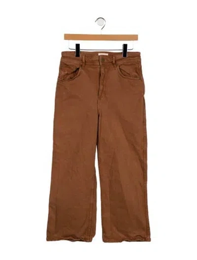Pre-owned Sézane High-rise Wide Leg Jeans In Brown