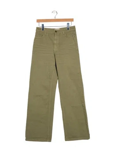 Pre-owned Sézane High-rise Wide Leg Jeans In Green