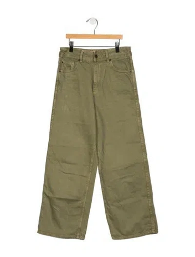 Pre-owned Sézane High-rise Wide Leg Jeans In Green