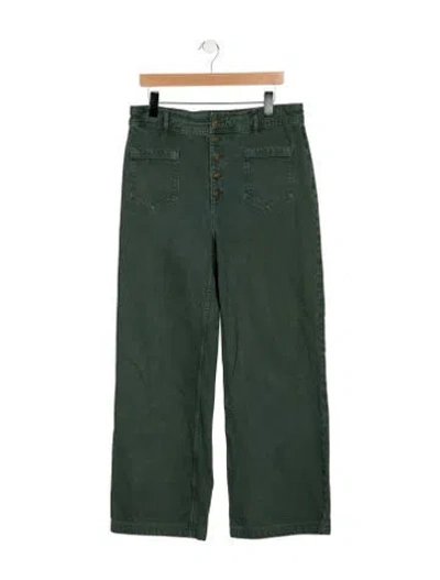 Pre-owned Sézane High-rise Wide Leg Jeans In Green