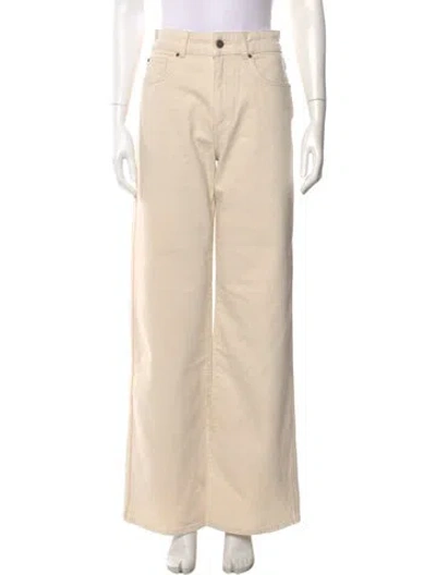 Pre-owned Sézane High-rise Wide Leg Jeans In Neutral