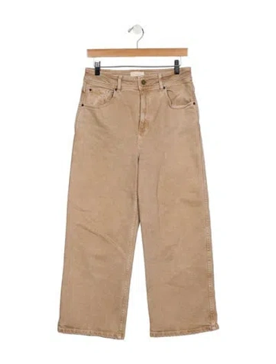 Pre-owned Sézane High-rise Wide Leg Jeans In Neutral