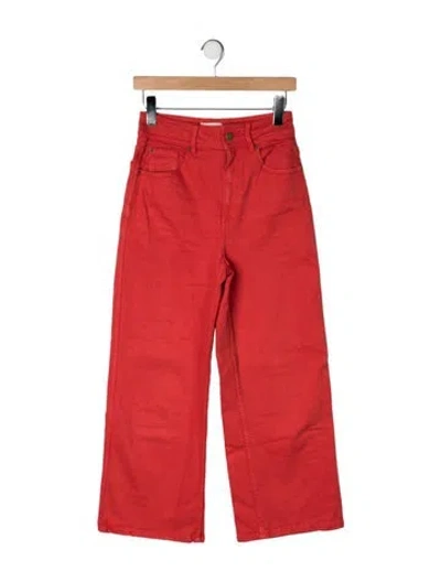 Pre-owned Sézane High-rise Wide Leg Jeans In Orange