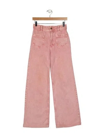 Pre-owned Sézane High-rise Wide Leg Jeans In Pink