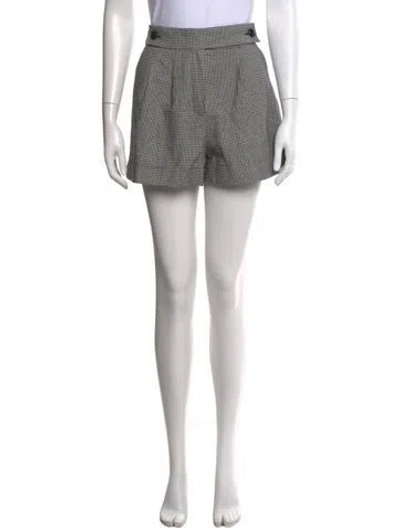 Pre-owned Sézane Houndstooth Print Mini Shorts In White