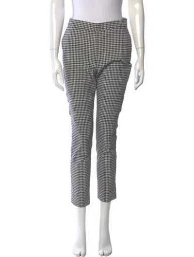 Pre-owned Sézane Houndstooth Print Straight Leg Pants In Black/white