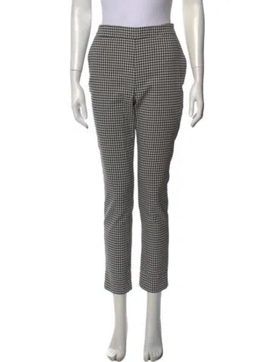 Pre-owned Sézane Houndstooth Print Straight Leg Pants In Black/white