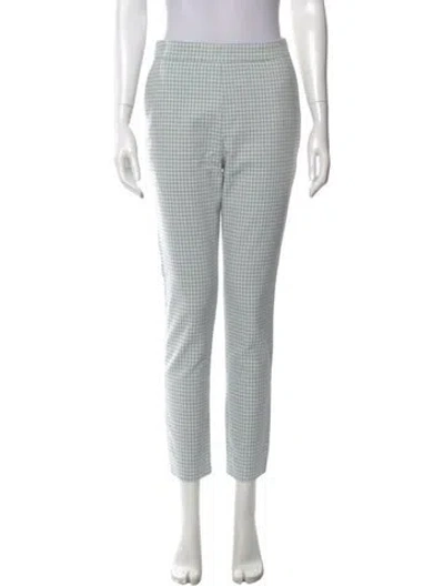 Pre-owned Sézane Houndstooth Print Straight Leg Pants In Blue