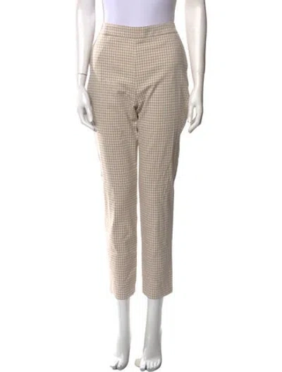 Pre-owned Sézane Houndstooth Print Straight Leg Pants In Neutral