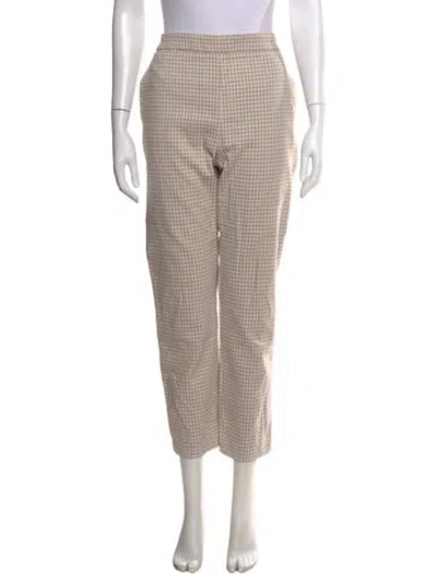 Pre-owned Sézane Houndstooth Print Straight Leg Pants In Neutral