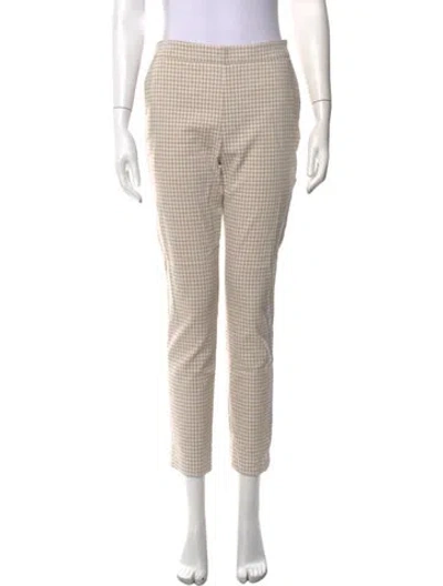 Pre-owned Sézane Houndstooth Print Straight Leg Pants In Neutrals