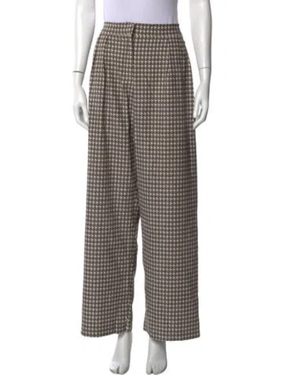 Pre-owned Sézane Houndstooth Print Wide Leg Pants In Multi