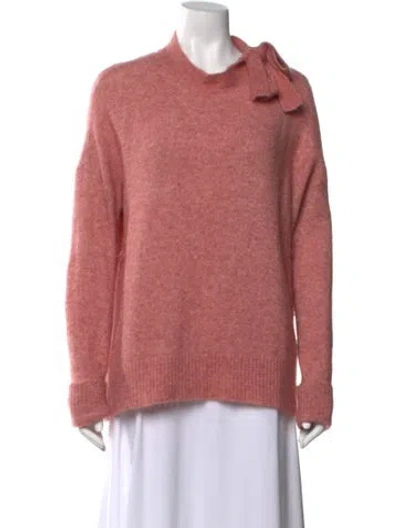 Pre-owned Sézane Kid Mohair Crew Neck Sweater In Pink