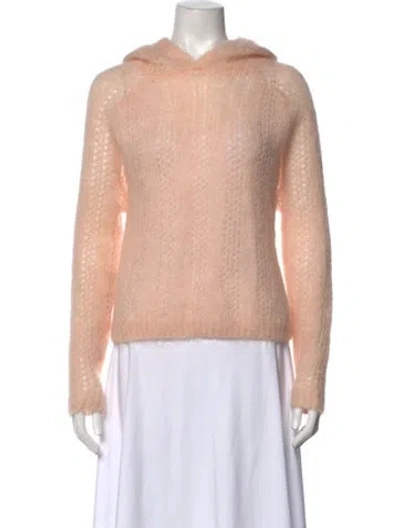 Pre-owned Sézane Kid Mohair Crew Neck Sweater In Pink
