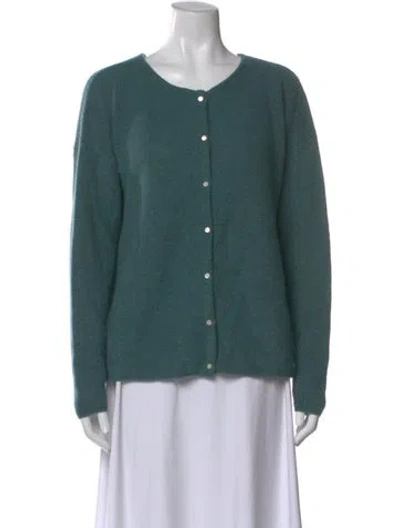 Pre-owned Sézane Kid Mohair Open Front Sweater In Blue