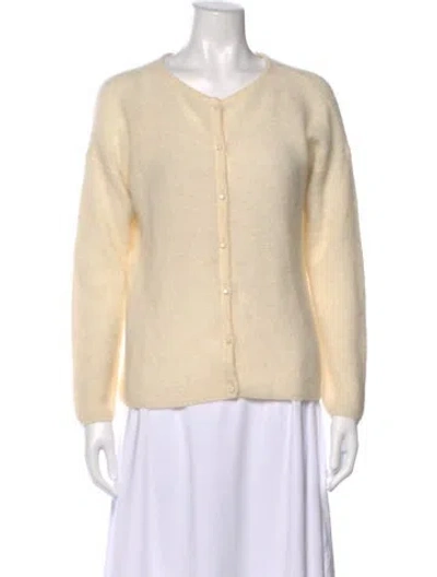 Pre-owned Sézane Kid Mohair Open Front Sweater In Neutral