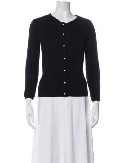 Pre-owned Sézane Kid Mohair Scoop Neck Sweater In Black