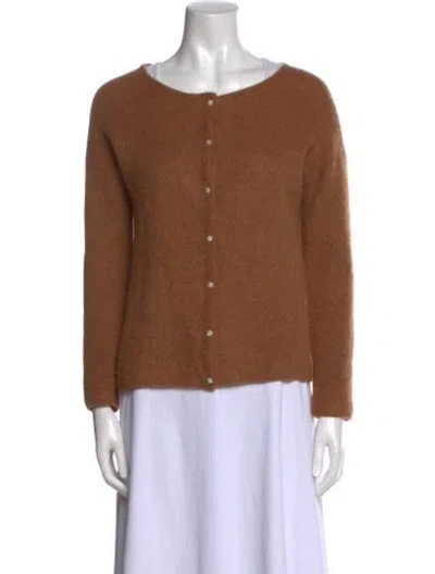 Pre-owned Sézane Kid Mohair Scoop Neck Sweater In Brown